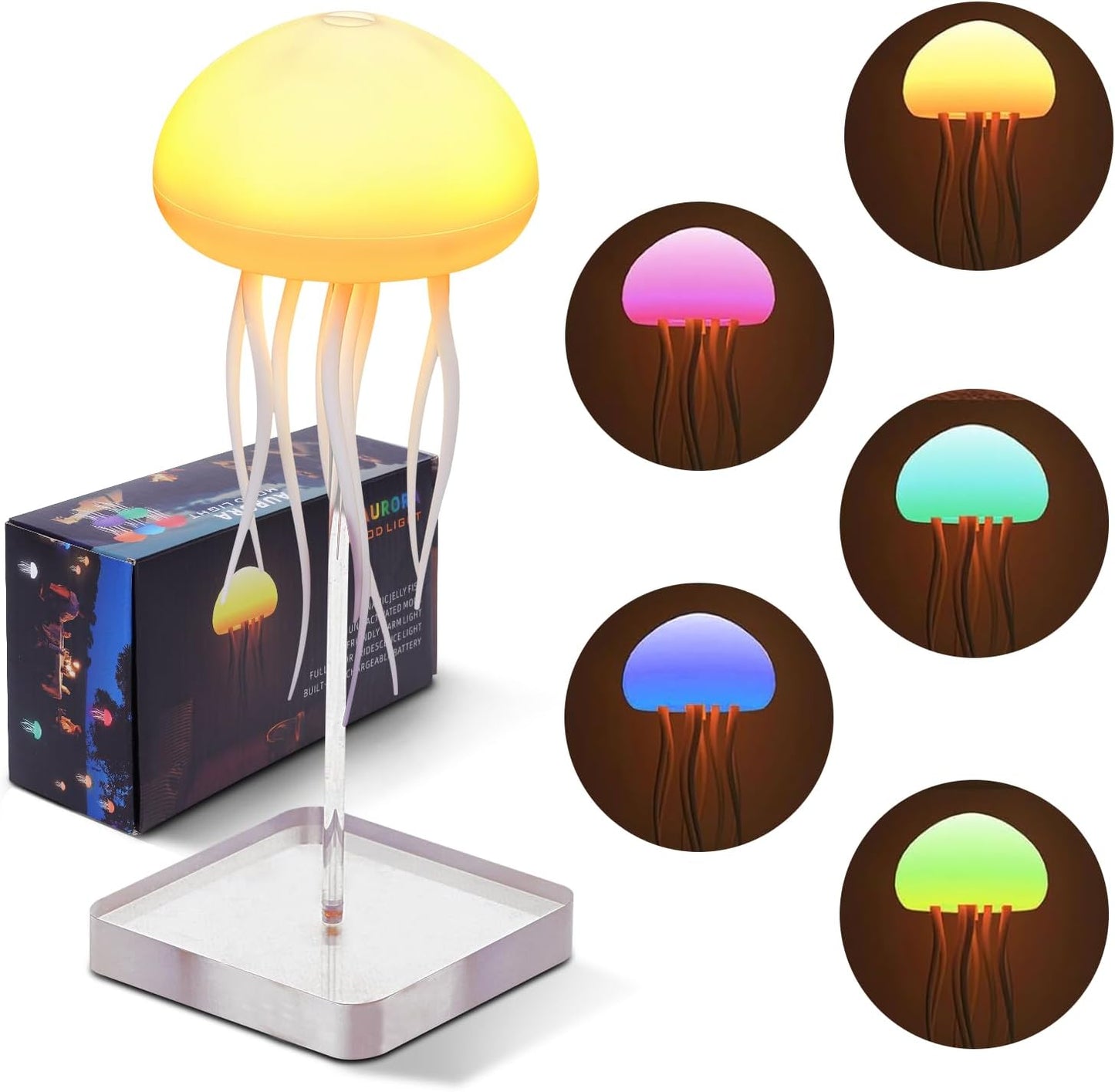 Floating glowing jellyfish lamp