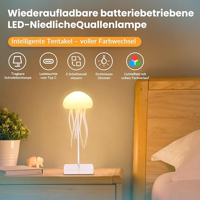 Floating glowing jellyfish lamp