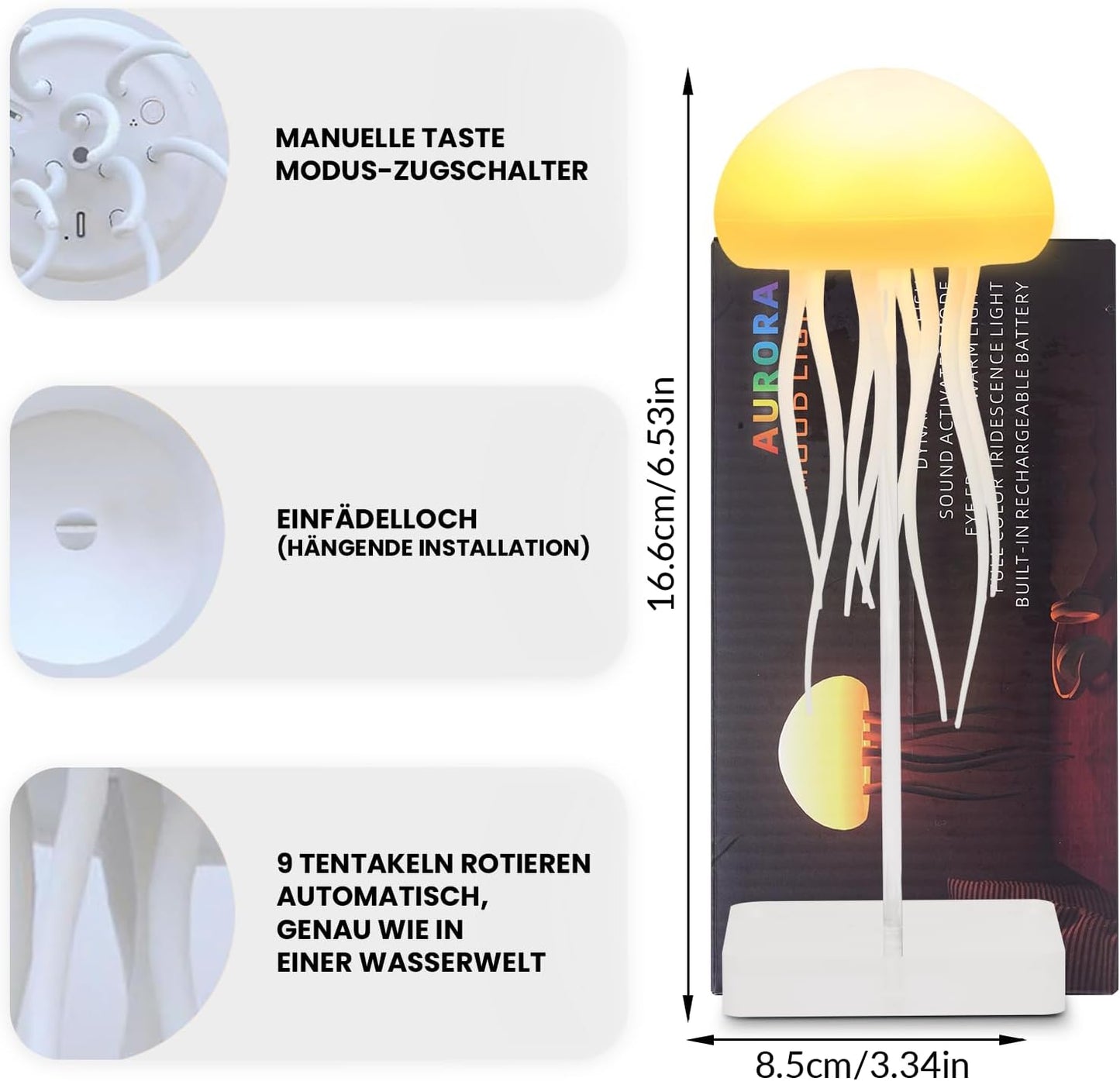 Floating glowing jellyfish lamp
